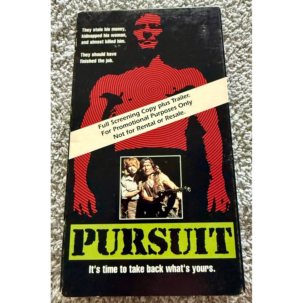 HBO Video Pursuit VHS Tape Screening Copy 1991 James Ryan Action Movie GOOD
